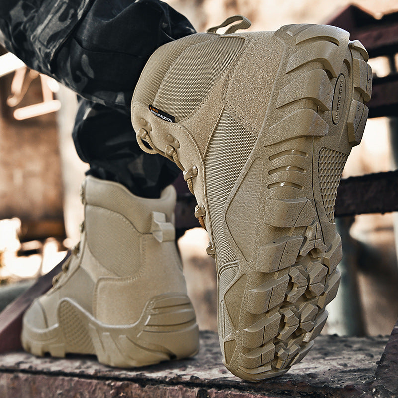 Herren taktische Stiefel mit verstärktem Knöchelschutz und rutschfester Sohle