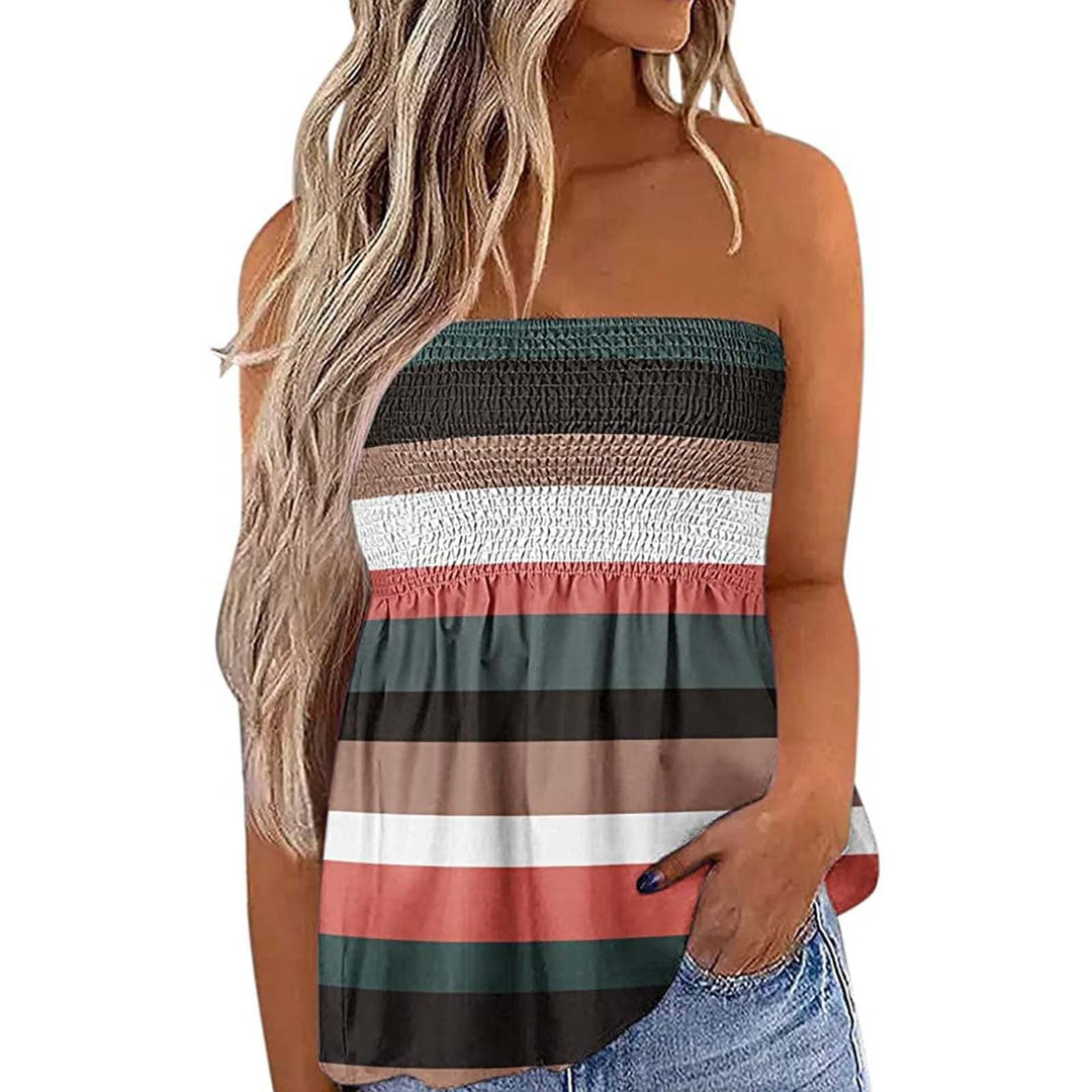 Damen Bandeau-Top mit floralem Einsatz