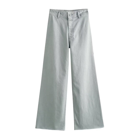 Damen weite High‑Waist Worker‑Hose mit aufgesetzten Gesäßtaschen Nord Taschen