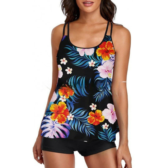 Damen Sportliches Tankini-Set mit bequemem Shorts und verstellbaren Trägern Nord Taschen