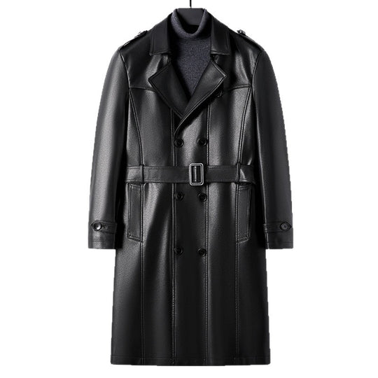 Herren Moderner Kunstleder Trenchcoat Nord Taschen