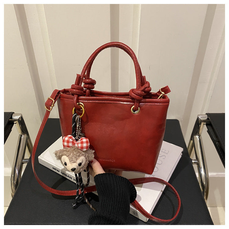 Damen Handtasche mit geflochtenem Tragegriff Nord Taschen