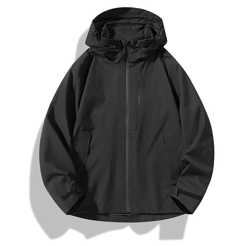 Herren Zweilagige wasserdichte Outdoorjacke mit Kapuze, Verschweißten Reißverschlüssen und Kontrastpaneelen Nord Taschen