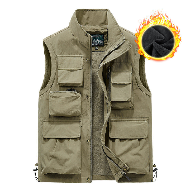 Herren multifunktionale Outdoorweste mit Teddyfleece-Innenfutter und zahlreichen Taschen Nord Taschen