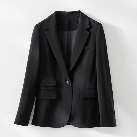 Damen taillierter Ein-Knopf-Blazer mit Reverskragen und Pattentaschen Nord Taschen