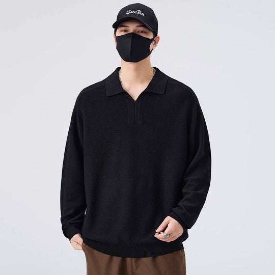 Herren Modisches Longsleeve Pullover mit V-Ausschnitt Nord Taschen