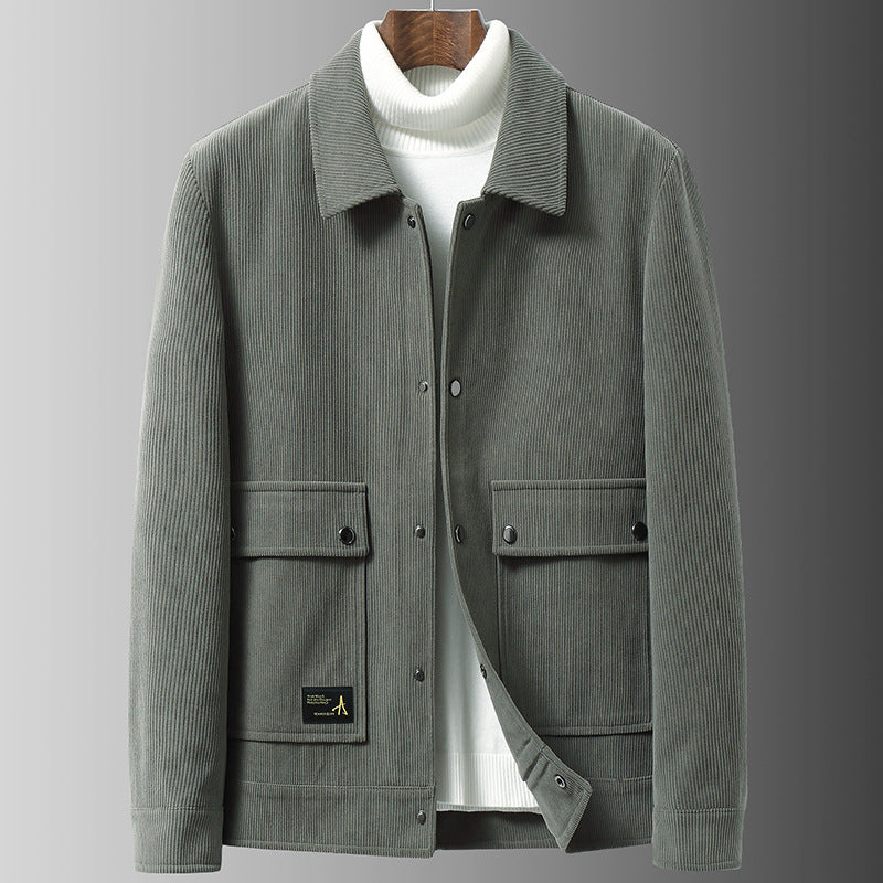 Herren Cordjacke mit Utility-Taschen und Druckknopfverschluss Nord Taschen