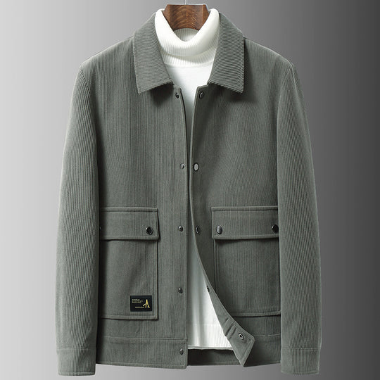 Herren Cordjacke mit Utility-Taschen und Druckknopfverschluss Nord Taschen