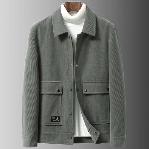 Herren Cordjacke mit Utility-Taschen und Druckknopfverschluss Nord Taschen