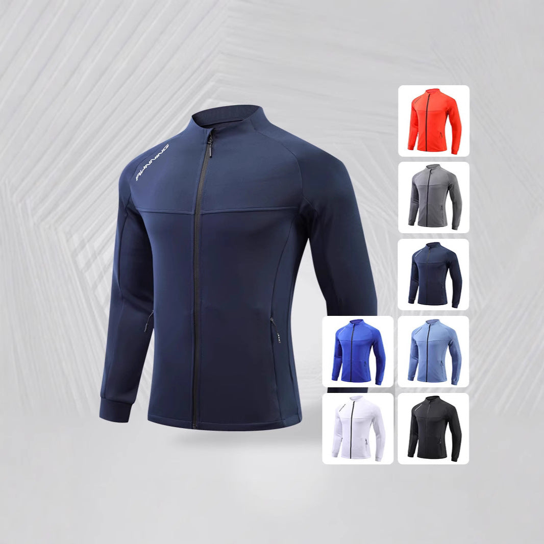 Herren Lauf-Trainingsjacke mit windabweisendem Stretch, Slim-Fit und Reißverschlusstaschen Nord Taschen