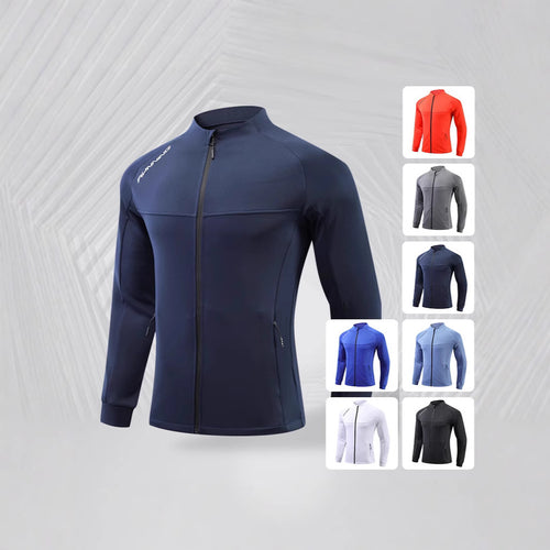 Herren Lauf-Trainingsjacke mit windabweisendem Stretch, Slim-Fit und Reißverschlusstaschen Nord Taschen