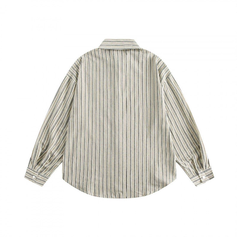 Unisex Oversize-Hemd im gestreiften Relaxed-Fit mit Brusttasche und abgerundetem Saum Nord Taschen