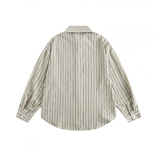 Unisex Oversize-Hemd im gestreiften Relaxed-Fit mit Brusttasche und abgerundetem Saum Nord Taschen