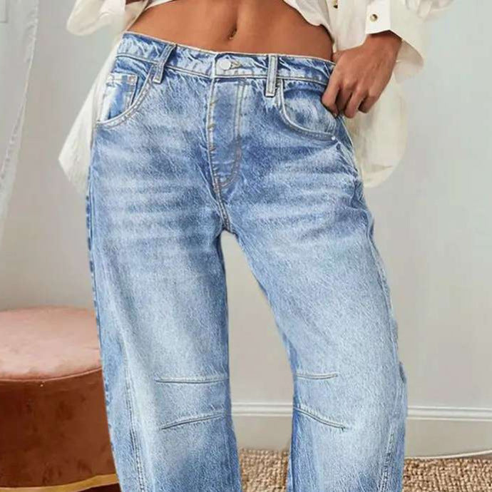 Damen Weite Jeans im lässigen Vintage-Stil mit hochwertigen Details - Arvani