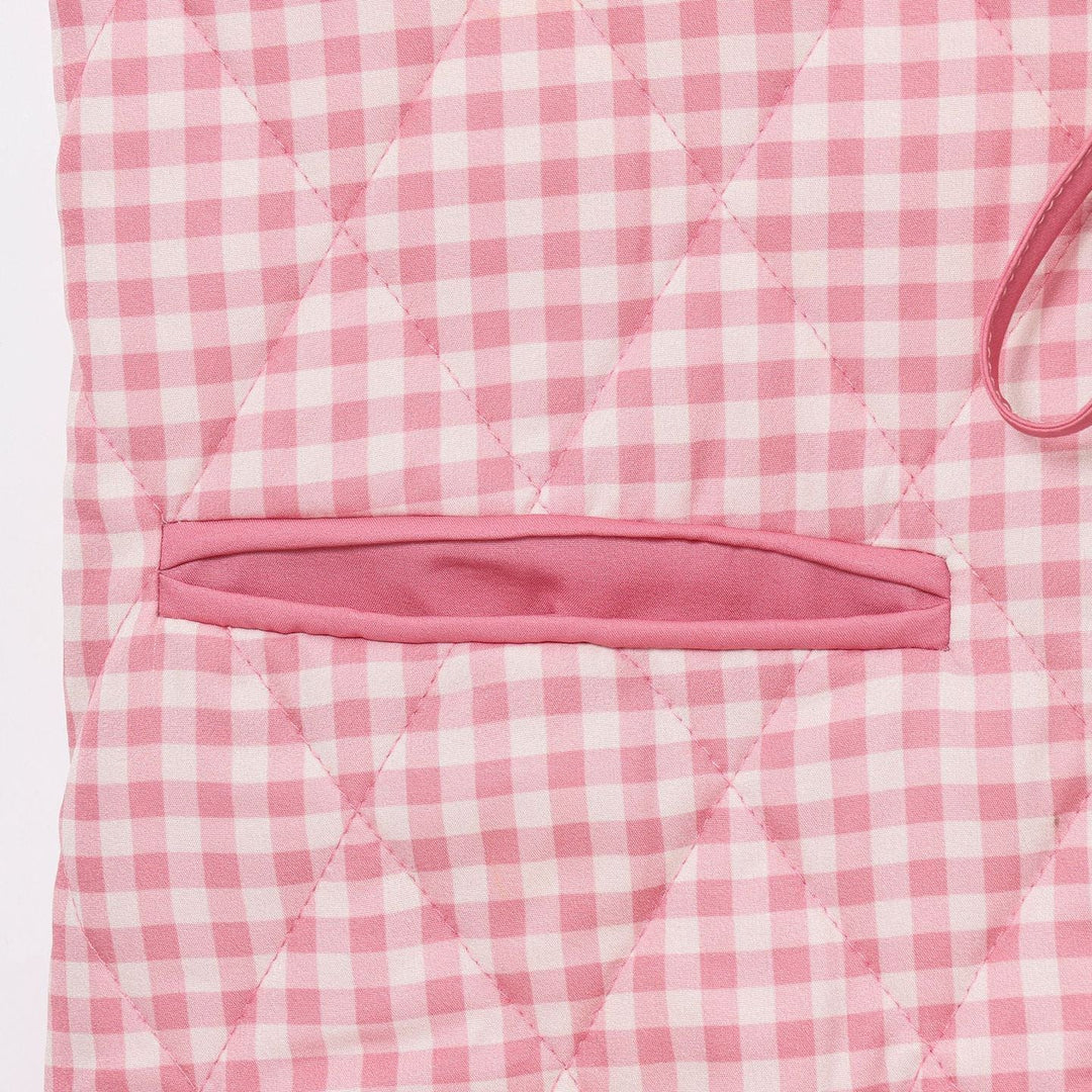Damen gestepptes Viskose-Weste mit modischem Krawattenverschluss und praktischen Taschen Nord Taschen