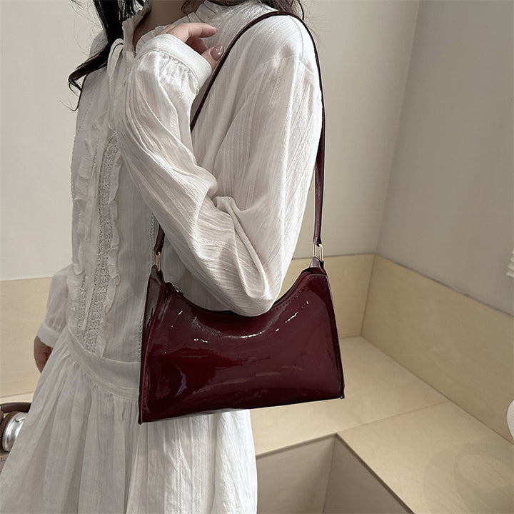 Damen elegante Handtasche im modernen Hochglanzdesign Nord Taschen