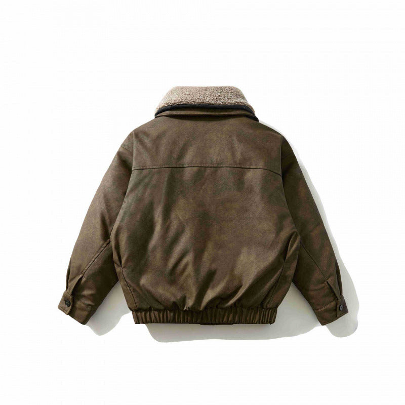 Herren Kurz geschnittene Pilotjacke mit Teddykragen, wattierter Innenlage und elastischem Saum Nord Taschen