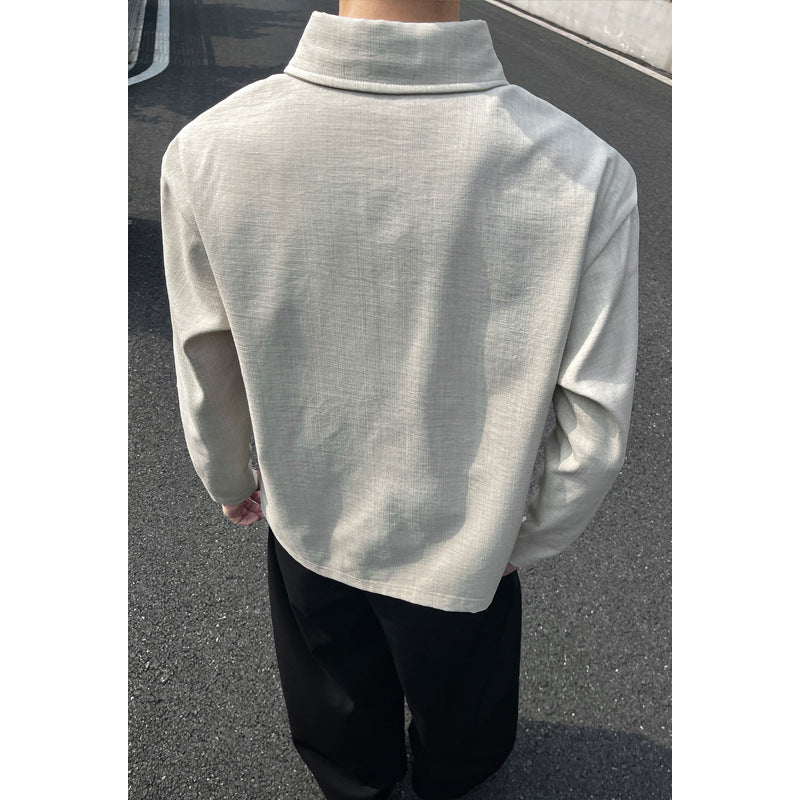 Herren Lässiger Polo-Pullover mit Stehkragen Nord Taschen