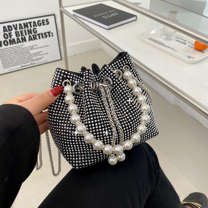Damen modische Beutelhandtasche mit Perlenakzenten Nord Taschen