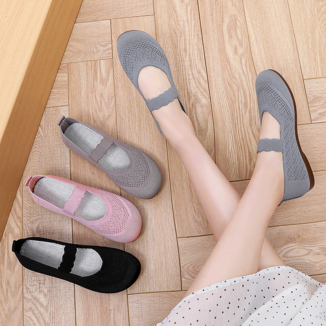 Damen Ballerinas mit rutschfester Sohle und atmungsaktivem Obermaterial