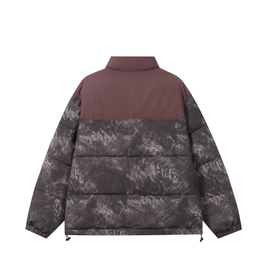 Unisex Gefütterte Boxy‑Isolationsjacke mit Marmoreffekt und hohem Stehkragen Nord Taschen