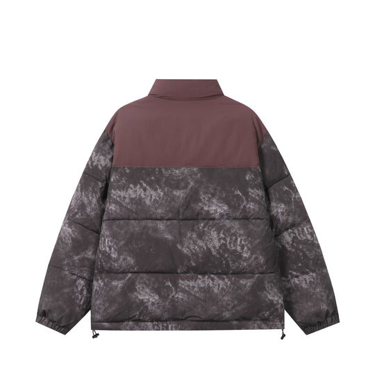Unisex Gefütterte Boxy‑Isolationsjacke mit Marmoreffekt und hohem Stehkragen Nord Taschen