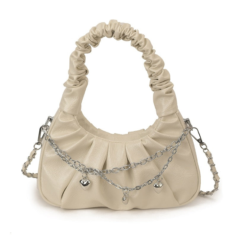 Damen Designer Umhängetasche mit elastischem Trageriemen und Funkelelementen Nord Taschen