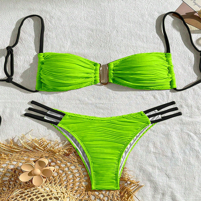 Damen Bikini-Set mit raffiniertem Falten-Design und modischen Akzenten Nord Taschen