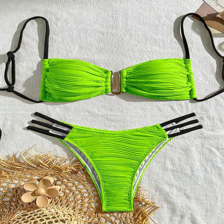 Damen Bikini-Set mit raffiniertem Falten-Design und modischen Akzenten Nord Taschen