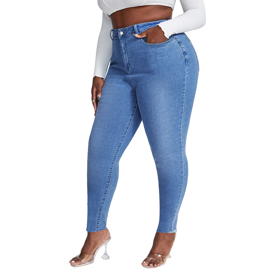 Damen High-Waist Skinny-Jeans figurschmeichelnd mit Stretch und hoher Taille Nord Taschen