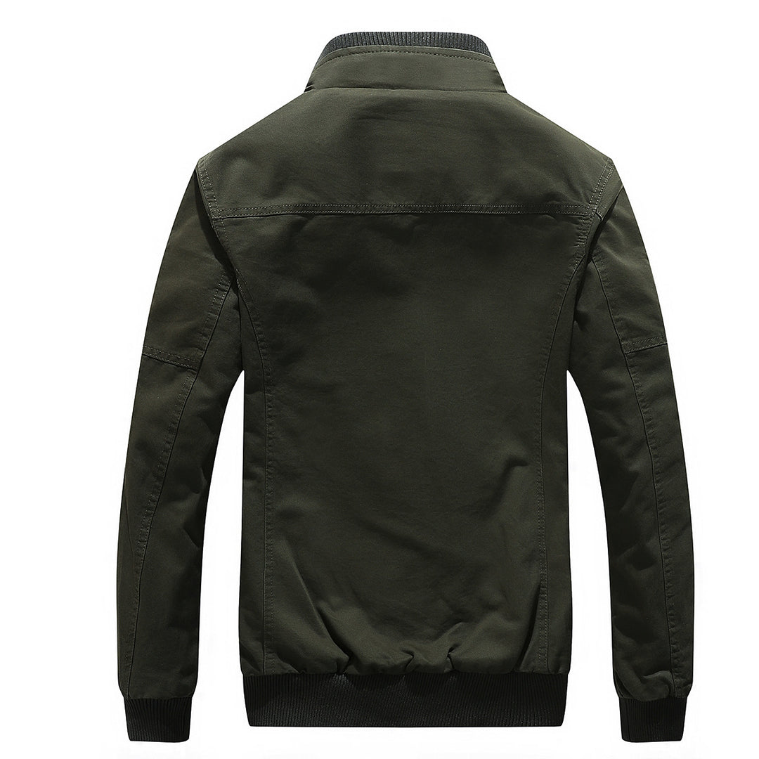 Herren Militärinspirierte Canvas Fieldjacke mit Teddyfutter und Stehkragen Nord Taschen
