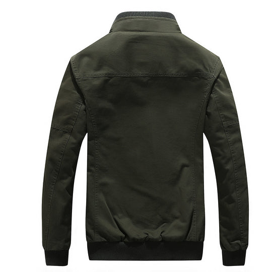 Herren Militärinspirierte Canvas Fieldjacke mit Teddyfutter und Stehkragen Nord Taschen