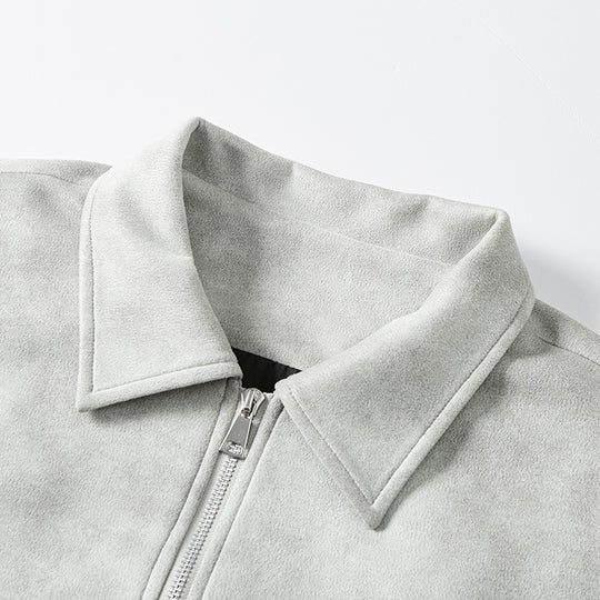 Herren Smarter Overshirt‑Bomber in Veloursleder‑Optik mit Zwei‑Wege‑Metallreißverschluss Nord Taschen