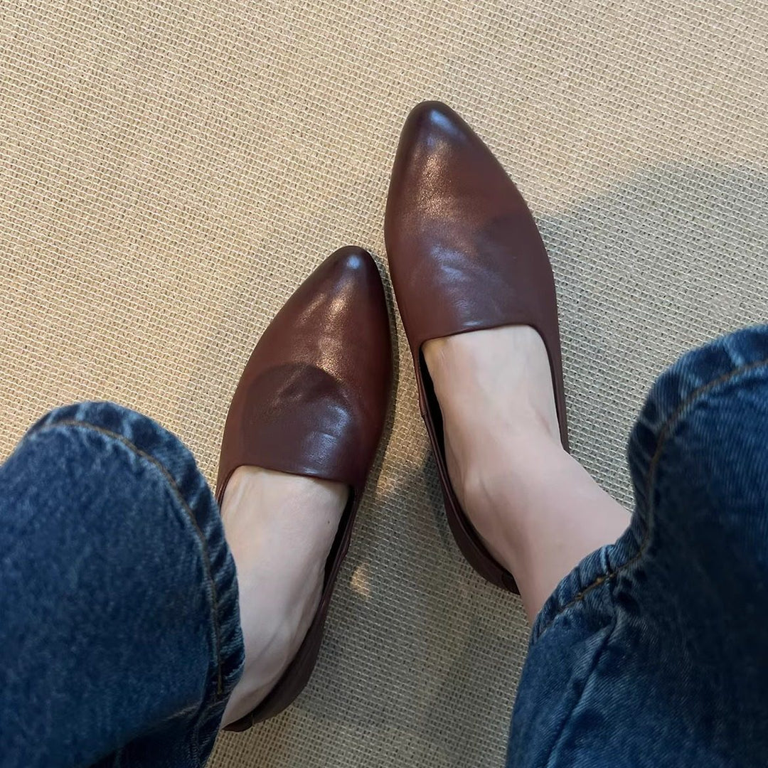 Damen elegante Slippers mit spitz zulaufendem Design und bequemem Fußbett