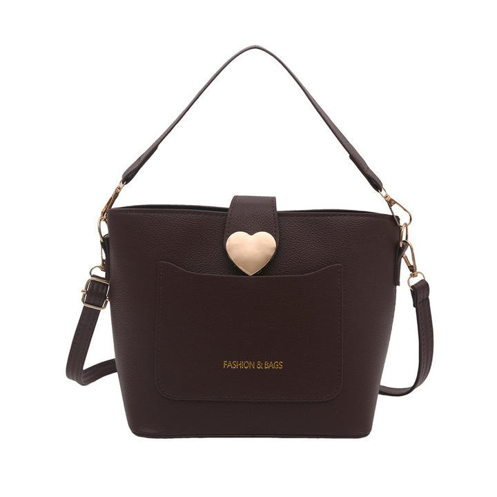Damen Schultertasche mit herzförmigem Verschluss Nord Taschen
