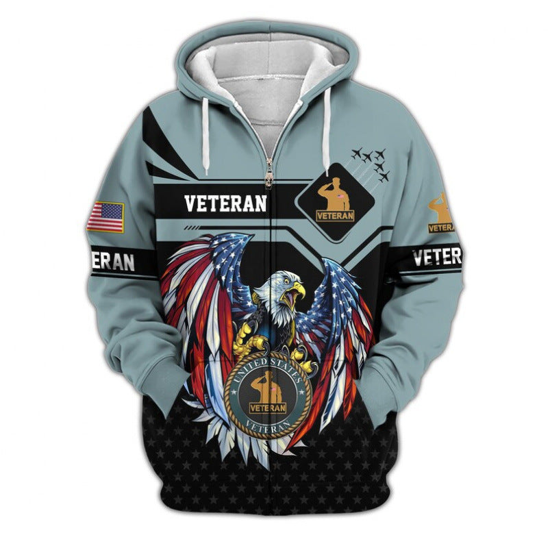 Herren Kapuzensweater mit amerikanischem Veteranenmotiv Nord Taschen