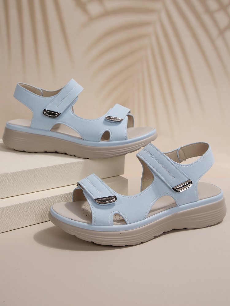 Damen Sportliche Sandalen mit verstellbaren Klettverschlüssen und dämpfender Sohle