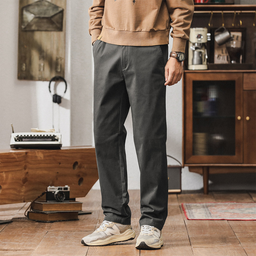 Herren Konisch zulaufende Baumwoll-Chinohose mit elastischem Bund und klassischen Eingrifftaschen Nord Taschen