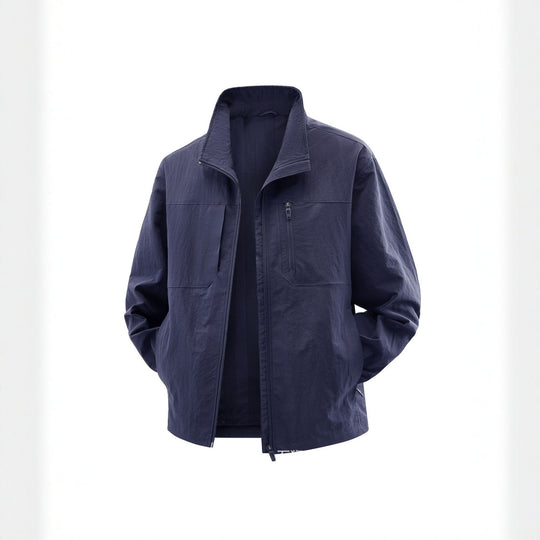Herren Leichte Field-Utility-Jacke mit Mesh‑Futter, Stehkragen und Reißverschlusstaschen Nord Taschen