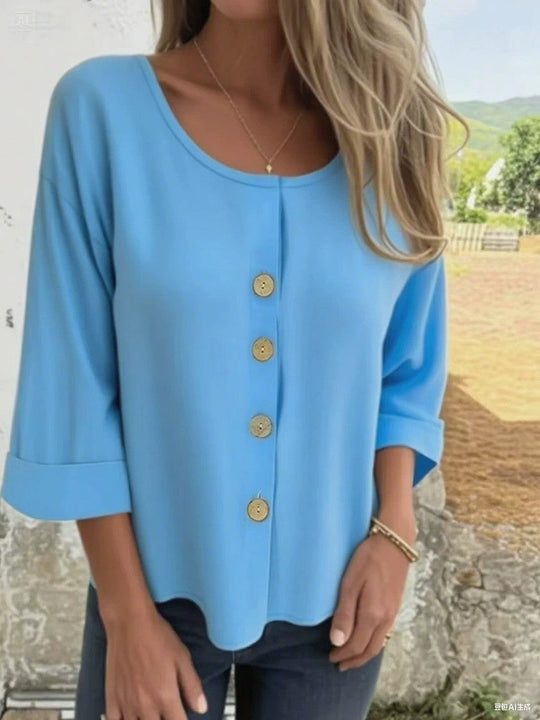 Damen Elegantes und lässiges Blusenshirt mit Knopfdetail