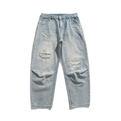 Unisex Weite Vintage-Jeans mit Distressed-Details und geradem Bein Nord Taschen