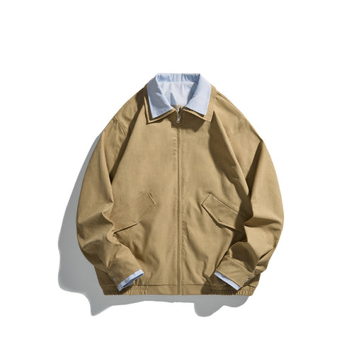 Herren Kurzjacke im Boxy‑Cut aus robustem Canvas mit kontrastierendem Umlegekragen Nord Taschen