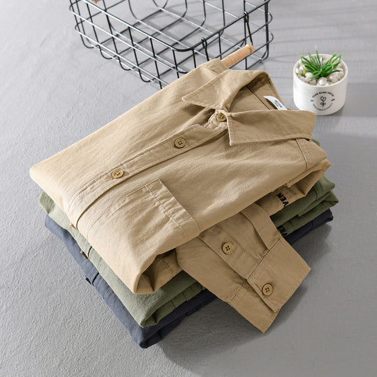 Herren Field-Overshirt aus robustem Baumwoll-Twill mit asymmetrischen Taschen Nord Taschen