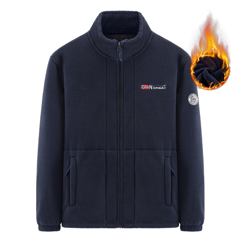 Herren Isolierende Zip‑Fleecejacke mit hohem Kragen und Soft‑Teddyinnenfutter Nord Taschen