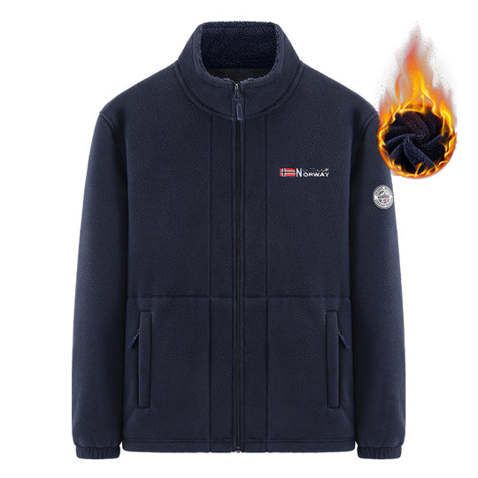Herren Isolierende Zip‑Fleecejacke mit hohem Kragen und Soft‑Teddyinnenfutter Nord Taschen