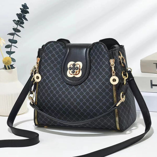 Damen elegante Umhängetasche mit strukturiertem Muster Nord Taschen