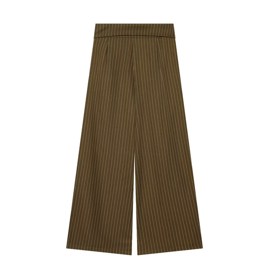 Damen Weite Culotte-Hose mit hohem Bund, Kordelzug und vorderseitigen Beinschlitzen Nord Taschen