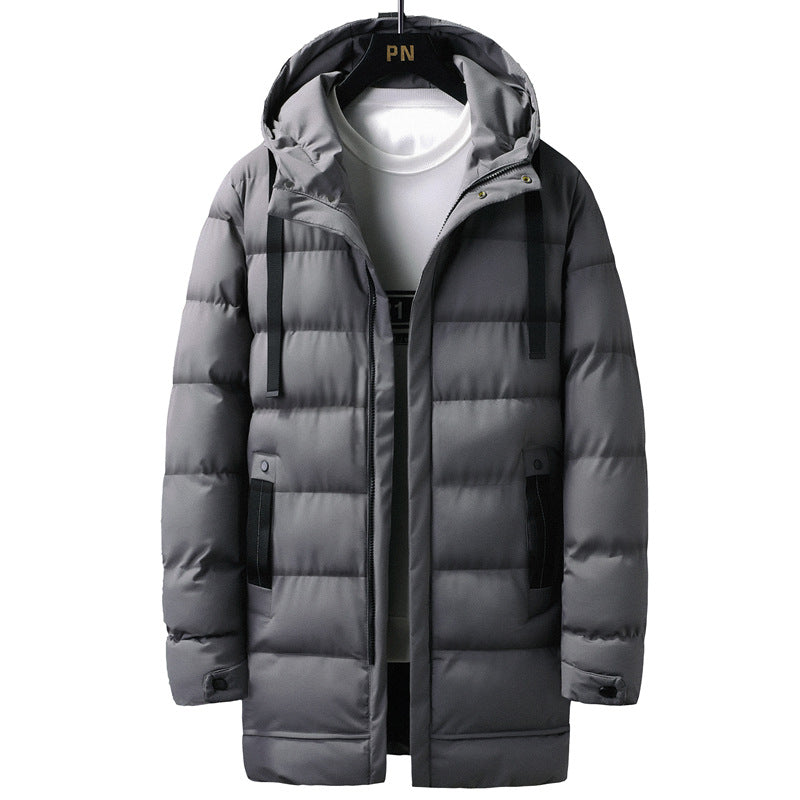 Herren Lange gestepptes Thermo-Parka mit Kapuze, Reißverschluss & Utility-Taschen Nord Taschen