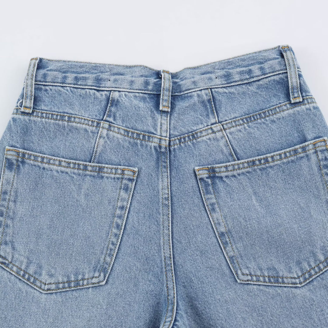 Damen Hochtaillierte Relaxed-Jeans mit zulaufender Beinform Nord Taschen