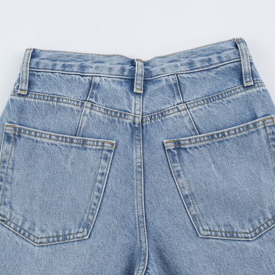Damen Hochtaillierte Relaxed-Jeans mit zulaufender Beinform Nord Taschen
